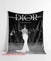 Dior Red Carpet Icon Flannel Sofa Throw Blanket D293